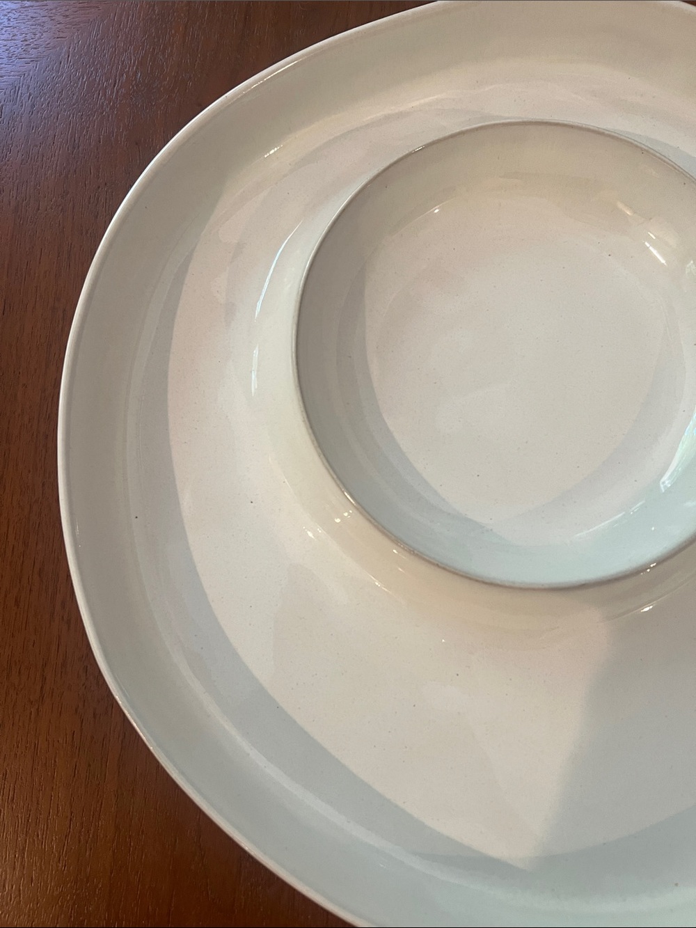 Hearth And Hand By Magnolia Gray Stoneware Chip And Dip Platter - Picture 4 of 7